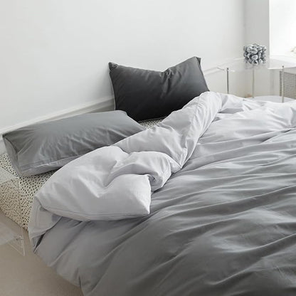 CLOTHKNOW Grey Silver Queen Comforter Set Gray Gradient Bedding Comforter Sets Grey Tone Comforter Queen with 2 Pillow Cases