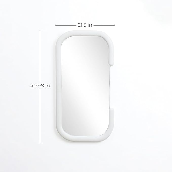 LuxenHome Asymmetrical Wall Mirror for Bathroom, 21.5"x40.5" Large C-Framed Wall Mounted Decorative Vanity Mirror for Living Room Bedroom Decor, Hanging Sculptures Accent for Entryway Hall Home Decor