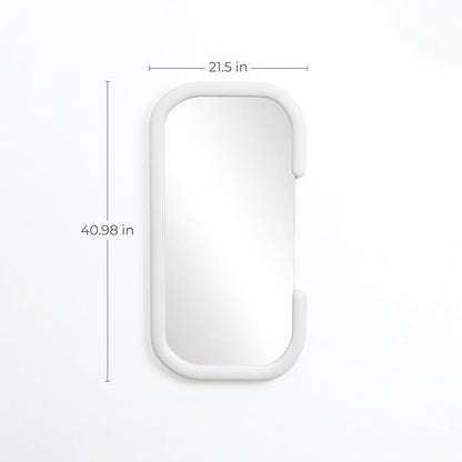 LuxenHome Asymmetrical Wall Mirror for Bathroom, 21.5"x40.5" Large C-Framed Wall Mounted Decorative Vanity Mirror for Living Room Bedroom Decor, Hanging Sculptures Accent for Entryway Hall Home Decor