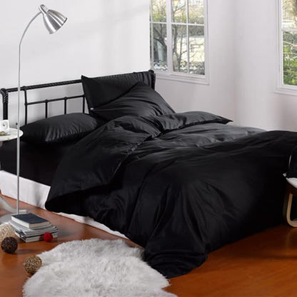 CLOTHKNOW Black Queen Comforter Set 3Pcs Black Bedding Comforter Sets Men Boys Comforter Soft Queen Comforter with 2 x Pillow Cases