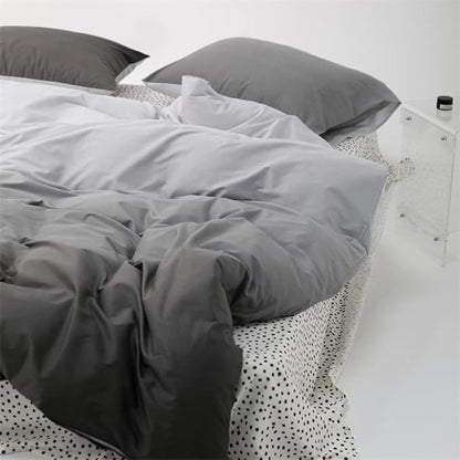Pureant White Grey Gradient Comforter Sets Queen Women Men Solid White and Grey Bedding Comforters Cotton Modern Plain Dark Gray Gradient Quilts Watercolor Art Bedding Soft Sliver Grey Blankets Warm