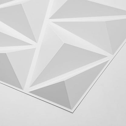 Art3d 3D Wall Panels 20 Pack, 11.8" x 11.8" (19 Sq.ft) PVC Wall Panels, Glue Up Wall Decor for Living Room, Bedroom, Office, White