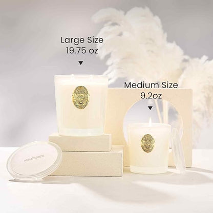 M&SENSE Large Two-Wick Soy Candle | Vanilla Dream & White | 19.8 oz, 120H Burn Time | Luxury Scented Candle for Relaxation, Gifting, Home Décor | Ideal for Bedroom, Office, Party Ambiance