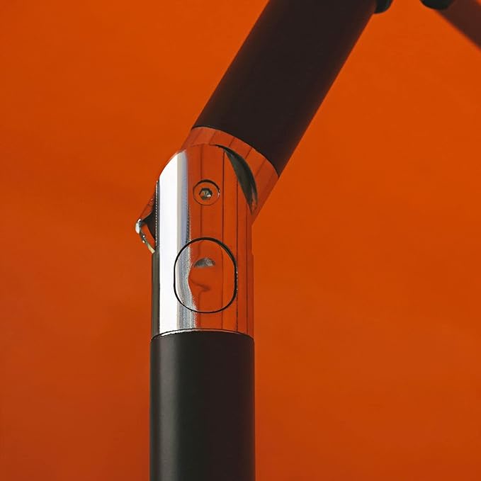 Sunnyglade 7.5' Patio Umbrella Outdoor Table Market Umbrella with Push Button Tilt/Crank, 6 Ribs (Orange)