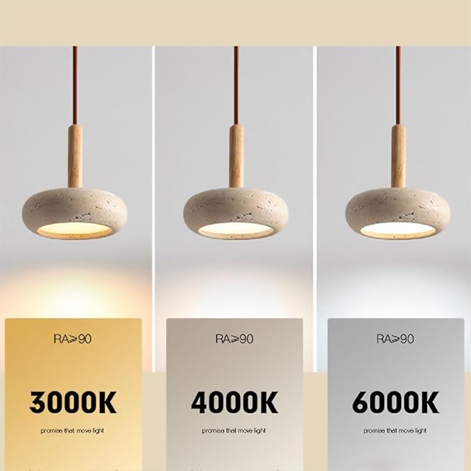 Japanese Pendant Lights Wabi-Sabi Natural Stone Shade Hanging Lamp Round Modern Wood Chandelier Bedroom Bedside Pendant Lamps Living Dining Room Table Kitchen Island Ceiling Hanging Lamp