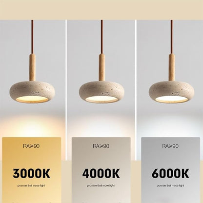 Japanese Pendant Lights Wabi-Sabi Natural Stone Shade Hanging Lamp Round Modern Wood Chandelier Bedroom Bedside Pendant Lamps Living Dining Room Table Kitchen Island Ceiling Hanging Lamp