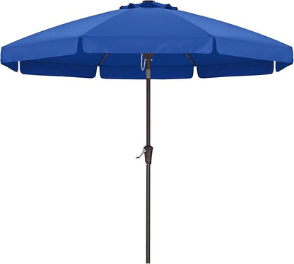 ABCCANOPY 10ft Scalloped Patio Umbrella, Outdoor Table Umbrella with Tilt and Crank, Fiberglass Ribs Deck Umbrella for Patio, Pool, Garden, Picnic (Blue)