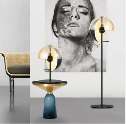 Aurum Globe Hemisphere LED Table Lamp | Modern Iron & Glass Fixture | Cordless Rechargeable Lamp for Living Room, Bedroom & Office | Energy-Efficient Adjustable Color Temperature