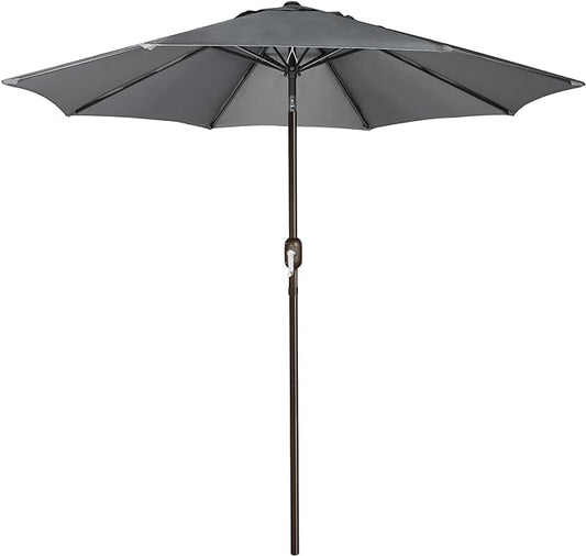 Blissun 9' Outdoor Patio Umbrella, Outdoor Table Umbrella, Yard Umbrella, Market Umbrella with 8 Sturdy Ribs, Push Button Tilt and Crank