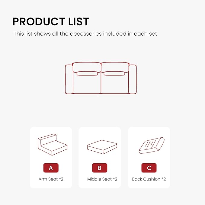 80.31‘’ Boneless Couch Cloud Modular Sectional Couches for Living Room, Modern Oversize Sofa with Deep Seat, Modular Loveseat Sofa, No Assembly Required