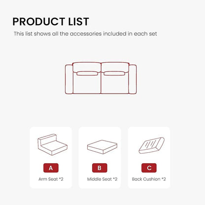 80.31‘’ Boneless Couch Cloud Modular Sectional Couches for Living Room, Modern Oversize Sofa with Deep Seat, Modular Loveseat Sofa, No Assembly Required