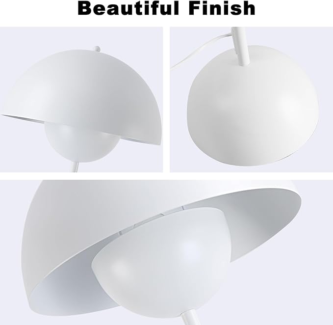 COSYLUX Modern Floor Lamp for Living Room, Industrial Tall Standing Lamp for Bedroom, Metal Shade Reflecting Light Reading Floor Lamp for Office, Nursery Room, Corner(Matte White)