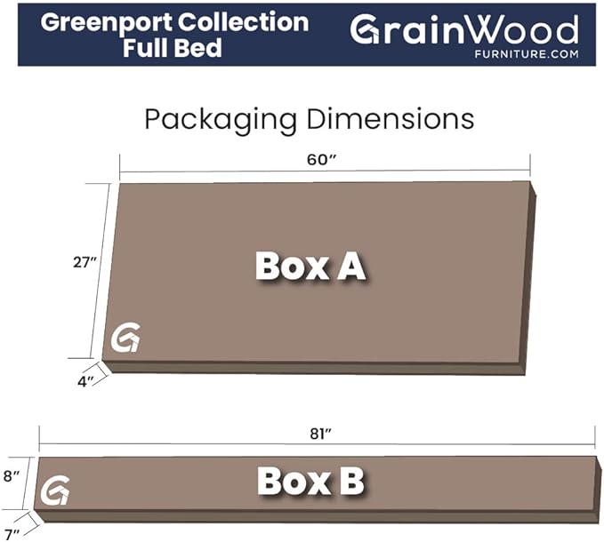 Grain Wood Furniture Greenport Solid Wood Platform Bed, Full Size, Brushed Driftwood