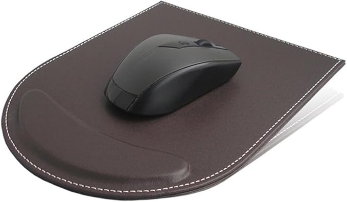 KINGFOM T31-6PCS/SET Desktop Organizer Supplies Set PU Leather Remote Control Collection Holder, Pencil Holder Box, Business Card Holder, Mouse Pad, Sticky Notes Paper and Dispenser