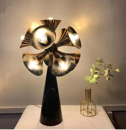 Nova Botti Inspired Marble Table Lamp with Iron Base | E27 Socket | 2700k Soft Warm Light | Elegant, Durable Design for Living Room, Bedroom, & Office Decor with Energy Efficient - Gold