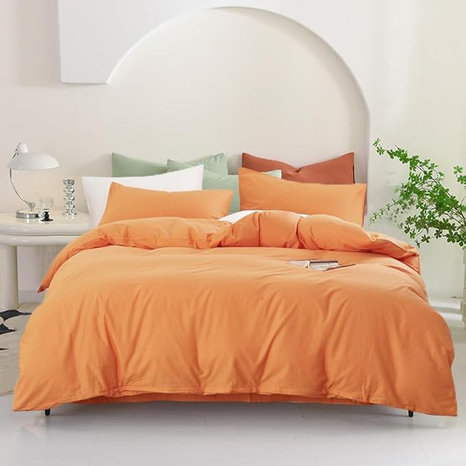 Pureant Peach Comforter Sets King Grapefruit Color Bedding Comforter Women Girls Luxurious Orange Pink Aesthetic Quilts Adults Teens Solid Coral Pink Modern Candy Bed Pure Peachy Pink Bed Blankets