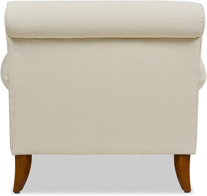 Jennifer Taylor Home Alana Lawson Accent Arm Chair Metal Casters, Light Beige Linen