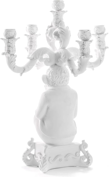 White Burlesque Candelabra The Wise Chimpanzee by Seletti Candle Holder