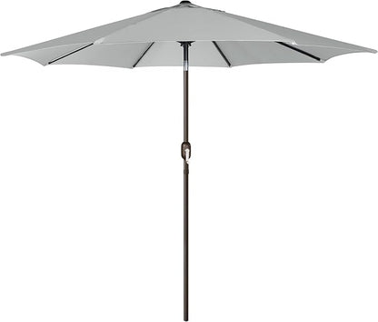 Blissun 9' Outdoor Patio Umbrella, Outdoor Table Umbrella, Yard Umbrella, Market Umbrella with 8 Sturdy Ribs, Push Button Tilt and Crank