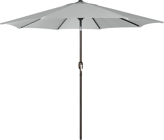 Blissun 9' Outdoor Patio Umbrella, Outdoor Table Umbrella, Yard Umbrella, Market Umbrella with 8 Sturdy Ribs, Push Button Tilt and Crank