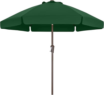 ABCCANOPY 7.5ft Scalloped Patio Umbrella, Outdoor Table Umbrella with Tilt and Crank, Fiberglass Ribs Deck Umbrella for Patio, Pool, Garden, Picnic (Green)