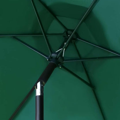 Sunnyglade 7.5' Patio Umbrella Outdoor Table Market Umbrella with Push Button Tilt/Crank, 6 Ribs (Dark Green)