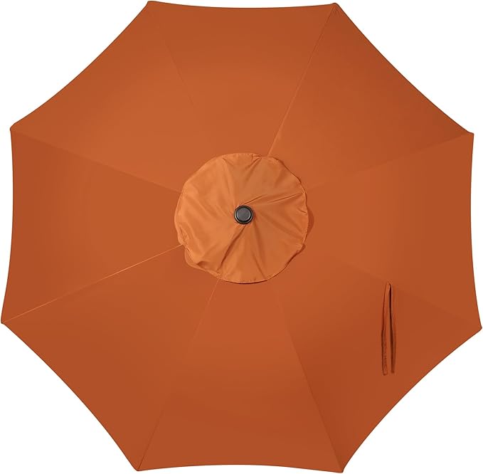Blissun 9' Outdoor Patio Umbrella, Outdoor Table Umbrella, Yard Umbrella, Market Umbrella with 8 Sturdy Ribs, Push Button Tilt and Crank