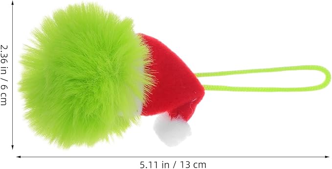 TOYANDONA 10PCS Faux Fur Pom Pom Ball - Furry Christmas Ball Ornaments with Santa Hat Tree Christmas Hanging Decorations for Party Supply Fireplace Mantel Wall Decor