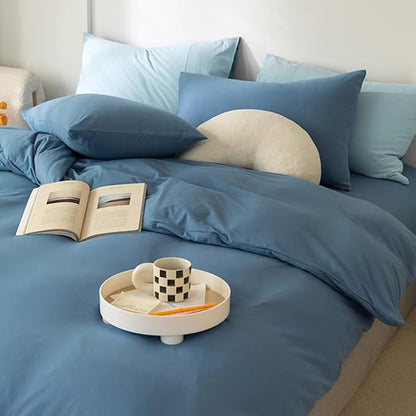 CLOTHKNOW Blue Queen Comforter Set 3Pcs Lake Blue Bedding Comforter Sets Soft Girls Women Blue Comforter Queen with 2 x Pillow Cases