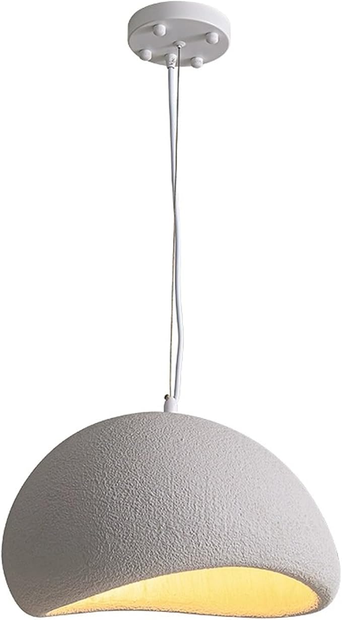 JAYMP 40cm Wabi Sabi Pendant Light for Dining Room Kitchen Island Hallway Restaurant Modern Hanging Lamp E26 Base Japanese Style Bird Nest Shape Lighting Fixture (Matte White,B Shape, 40cm/15.7in)