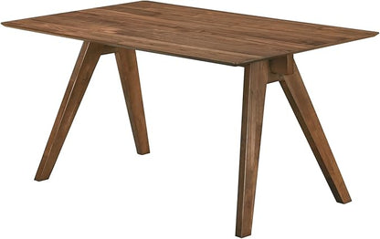 Acanva Farmhouse Rectangular Dining Table for 6 People, Modern Mid-Century Walnut Kitchen Dinner Tables Furniture, Natural Walnut