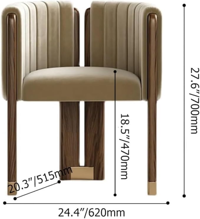 Velvet Fluted Accent Chair for Living Room with Wood Frame, High Resilience Foam, Elegant Modern Armchair (Camel)