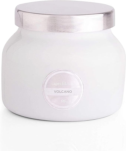 Capri Blue Volcano Scented Candles - Luxury Glass Jar Candles for Home Scented with Tropical Fruit & Sugared Citrus - Soy Wax Blend - Capri Blue Volcano - White Color (8 oz)