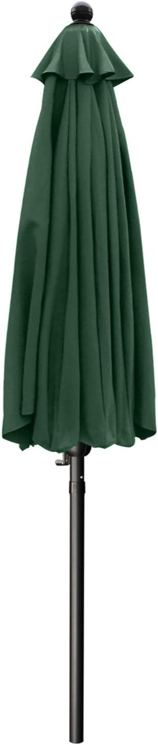 ABCCANOPY 7.5ft Scalloped Patio Umbrella, Outdoor Table Umbrella with Tilt and Crank, Fiberglass Ribs Deck Umbrella for Patio, Pool, Garden, Picnic (Green)