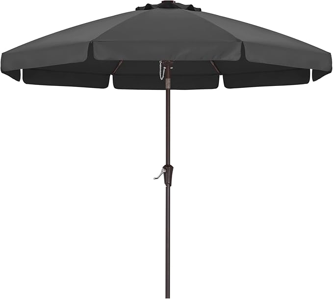 ABCCANOPY 9ft Scalloped Patio Umbrella, Outdoor Table Umbrella with Tilt and Crank, Fiberglass Ribs Deck Umbrella for Patio, Pool, Garden, Picnic (Deep Gray)