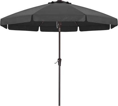 ABCCANOPY 11ft Scalloped Patio Umbrella, Outdoor Table Umbrella with Tilt and Crank, Fiberglass Ribs Deck Umbrella for Patio, Pool, Garden, Picnic (Dark Gray)