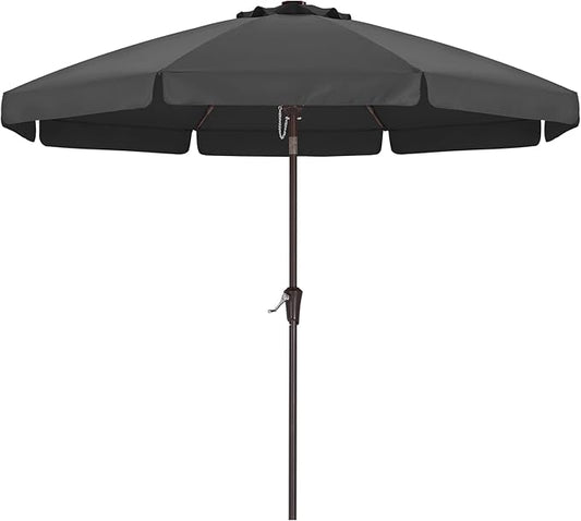 ABCCANOPY 11ft Scalloped Patio Umbrella, Outdoor Table Umbrella with Tilt and Crank, Fiberglass Ribs Deck Umbrella for Patio, Pool, Garden, Picnic (Dark Gray)