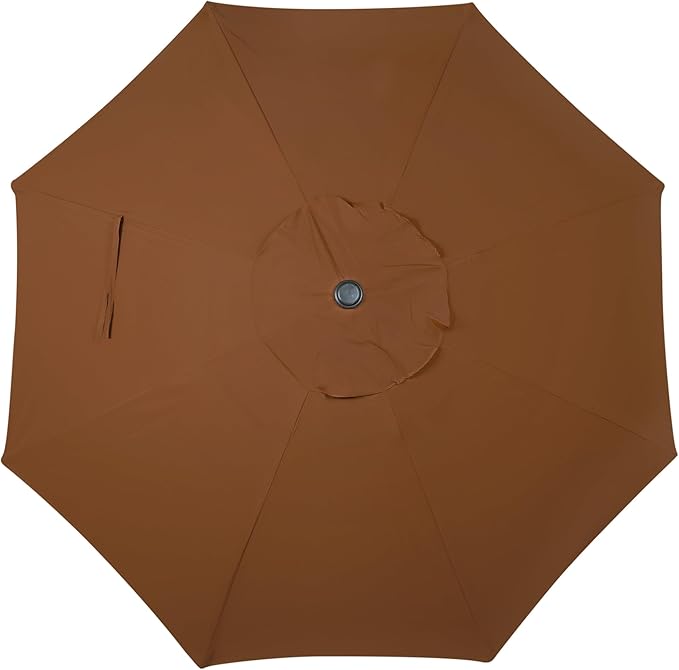 Blissun 9' Outdoor Patio Umbrella, Outdoor Table Umbrella, Yard Umbrella, Market Umbrella with 8 Sturdy Ribs, Push Button Tilt and Crank