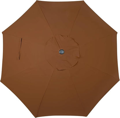 Blissun 9' Outdoor Patio Umbrella, Outdoor Table Umbrella, Yard Umbrella, Market Umbrella with 8 Sturdy Ribs, Push Button Tilt and Crank