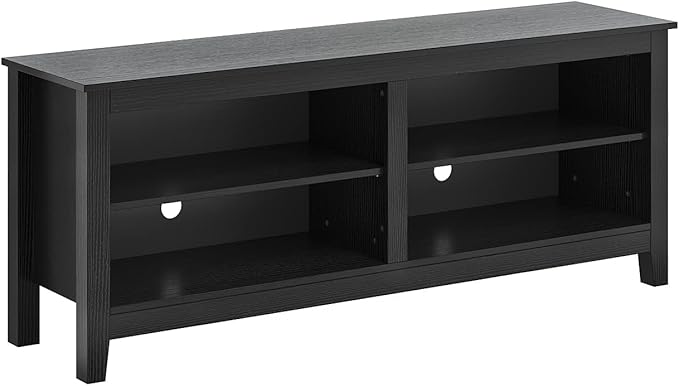 Panana TV Stand, Classic 4 Cubby TV Stand for 60 inch TV, Entertainment Center Media Television Stand for Living Room Bedroom (Black, 55 inch)