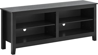 Panana TV Stand, Classic 4 Cubby TV Stand for 60 inch TV, Entertainment Center Media Television Stand for Living Room Bedroom (Black, 55 inch)