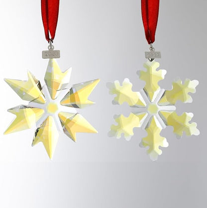 2023 Edition Crystal Snowflake Ornament Christmas Tree Ornament Home Decor Gift (23-Set of 2-Colorful)