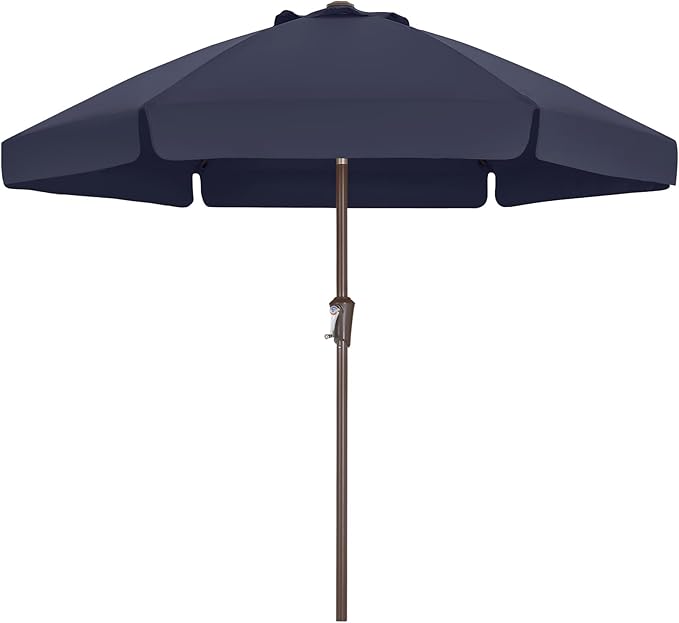 ABCCANOPY 7.5ft Scalloped Patio Umbrella, Outdoor Table Umbrella with Tilt and Crank, Fiberglass Ribs Deck Umbrella for Patio, Pool, Garden, Picnic (Navy Blue)