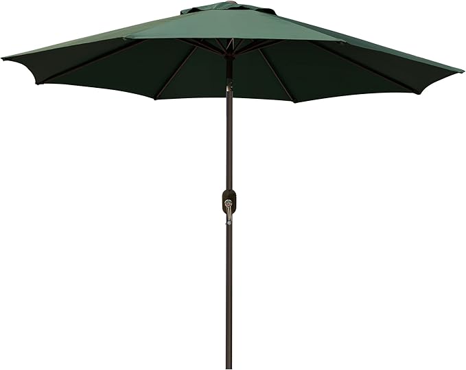 Blissun 9' Outdoor Patio Umbrella, Outdoor Table Umbrella, Yard Umbrella, Market Umbrella with 8 Sturdy Ribs, Push Button Tilt and Crank