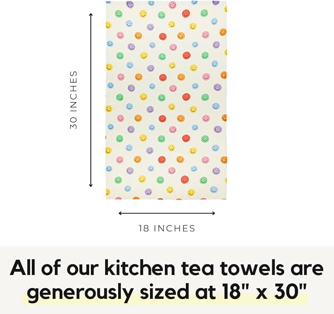 Modern Style Premium Kitchen Tea Towel Super Absorbent Fast Drying Microfiber Color Me Happy