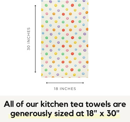 Modern Style Premium Kitchen Tea Towel Super Absorbent Fast Drying Microfiber Color Me Happy