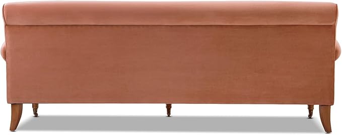 Jennifer Taylor Home Alana Lawson Three-Cushion Tightback Sofa, Peach Orange Velvet, 3-Seat