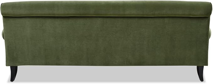 Jennifer Taylor Home Alana Lawson Recessed Arm Sofa Metal Casters, Olive Green Performance Velvet