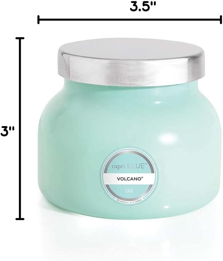 Capri Blue Volcano Scented Candles - Luxury Glass Jar Candles for Home Scented with Tropical Fruit & Sugared Citrus - Soy Wax Blend - Capri Blue Volcano - Aqua Color (8 oz)