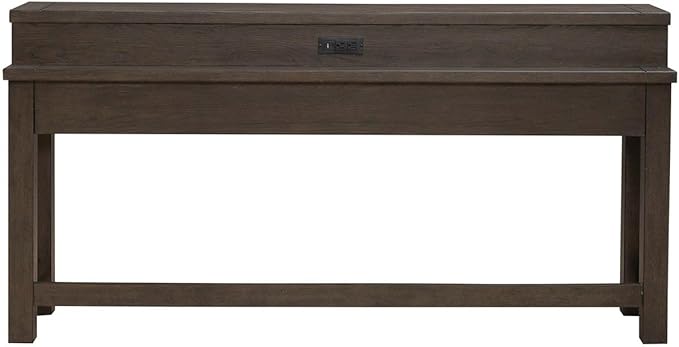 Liberty Furniture Cascade Falls Living Room Console Bar Table with Charging Station - Satin Espresso